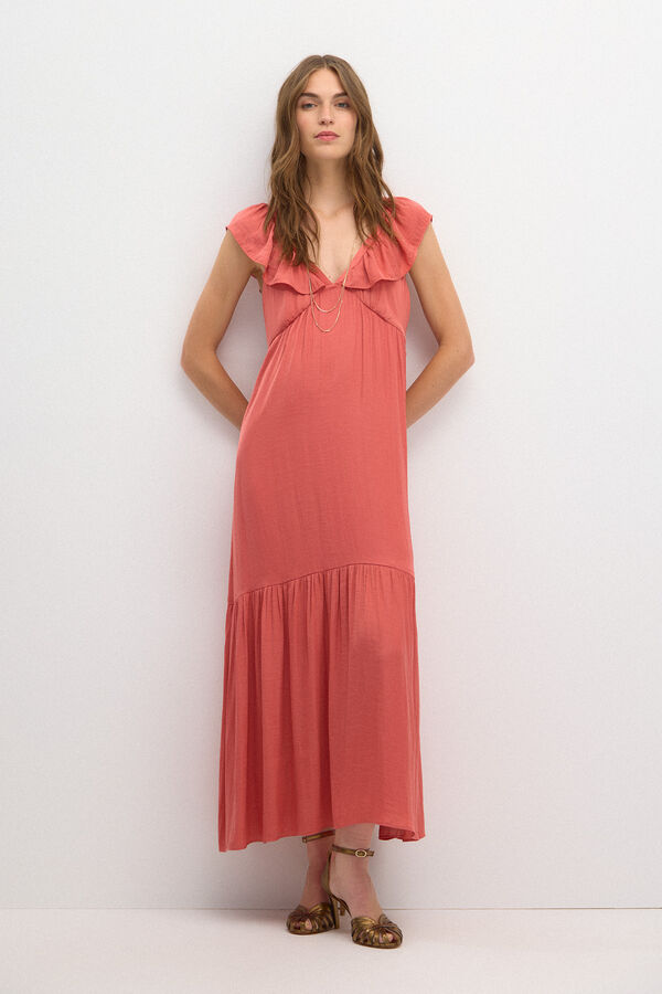 Hoss Intropia Cora. Vestido volante. Coral