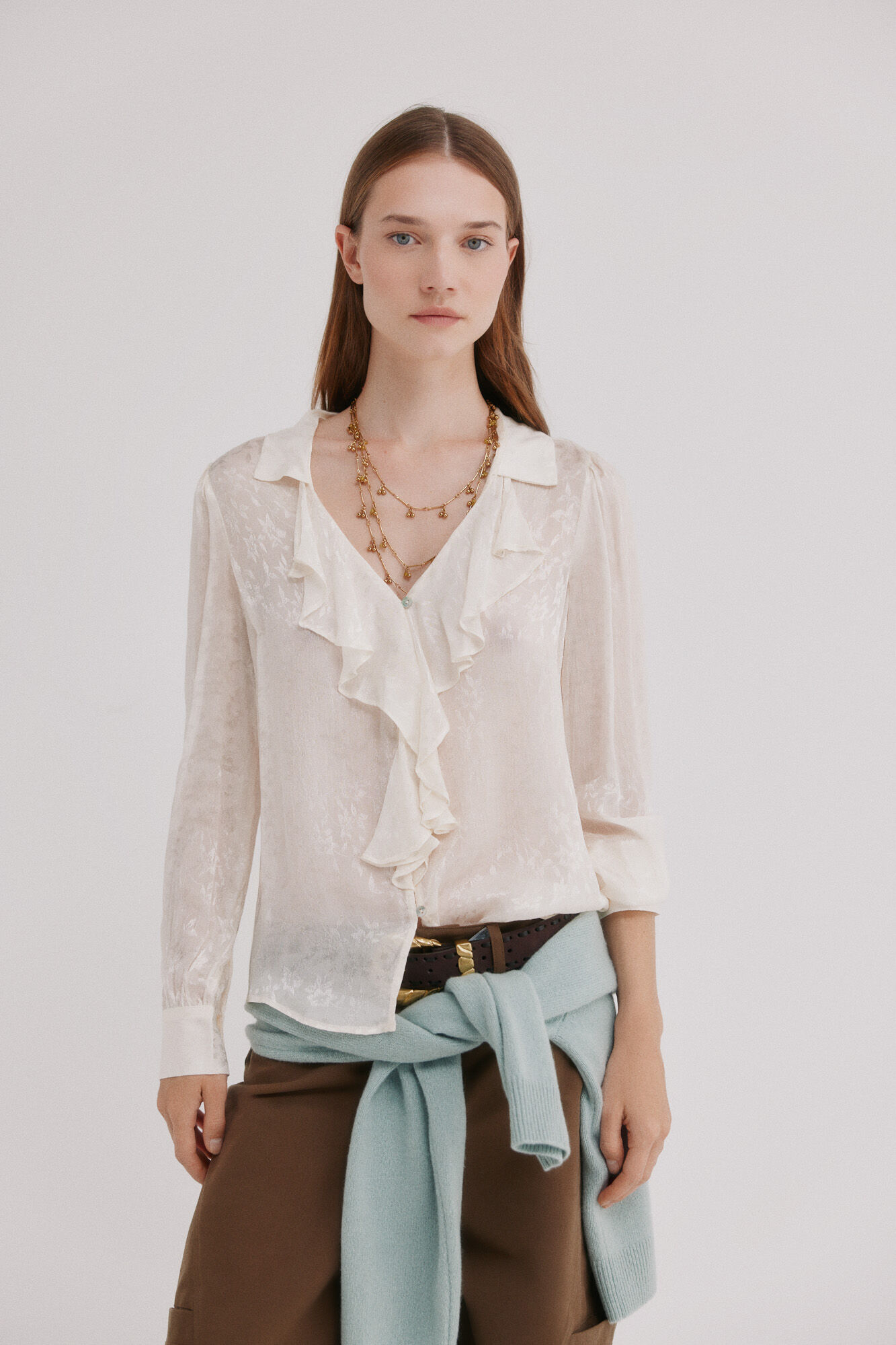 Hoss Intropia Calyx.Blusa fluida com folho