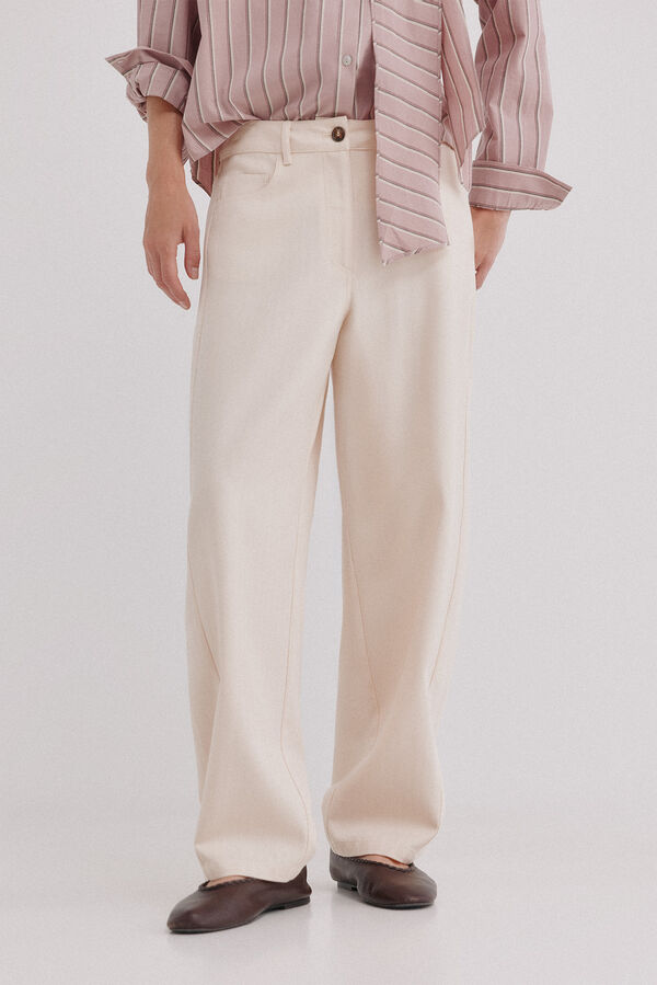 Hoss Intropia Praisa. Cal&ccedil;a de riscas Ecru
