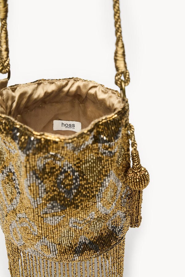 Hoss Intropia Nara. Bolso de abalorios Dorado