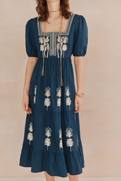 Hoss Intropia Amelia. Vestido bordado. Azul
