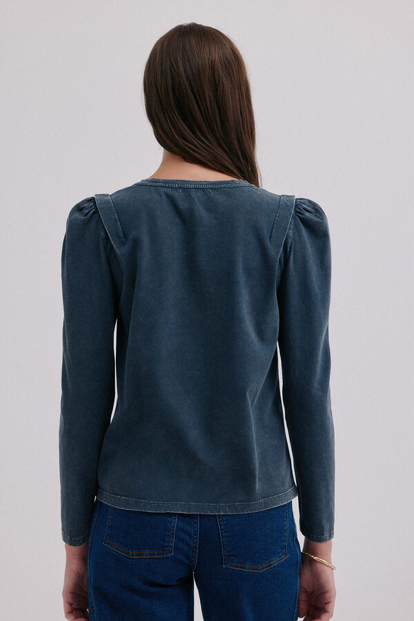 Hoss Intropia Monserrat. Camiseta efecto lavado Azul