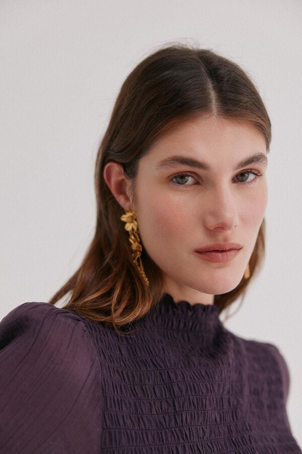 Hoss Intropia Marina. Top fruncido Morado