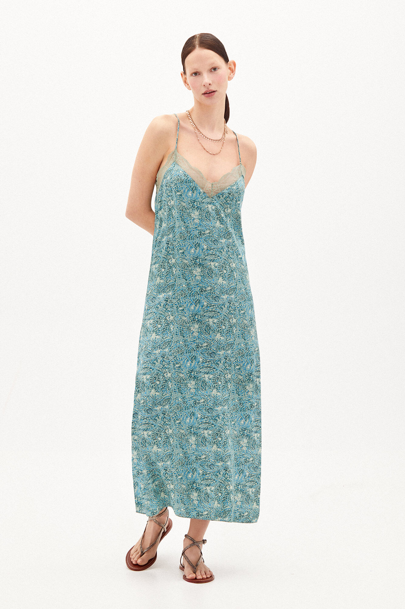 Vestido clearance lencero estampado