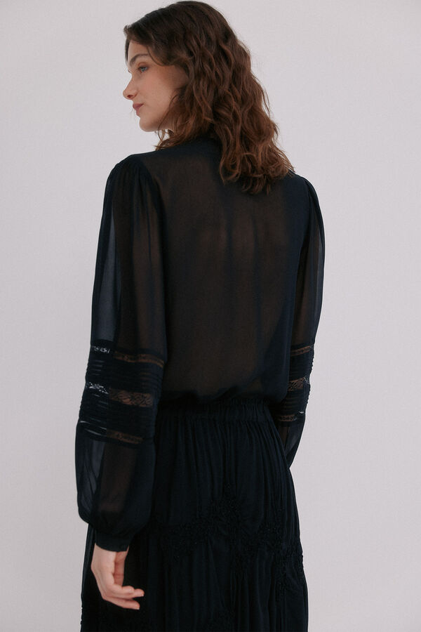 Hoss Intropia Candice. Blusa rom&acirc;ntica Preto