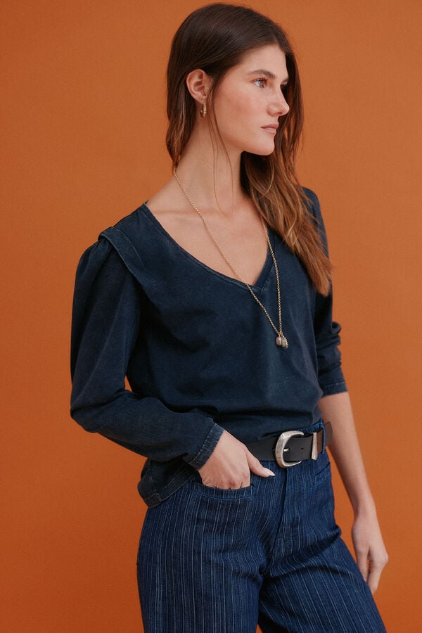 Hoss Intropia Maialen. T-shirt com efeito lavado Preto