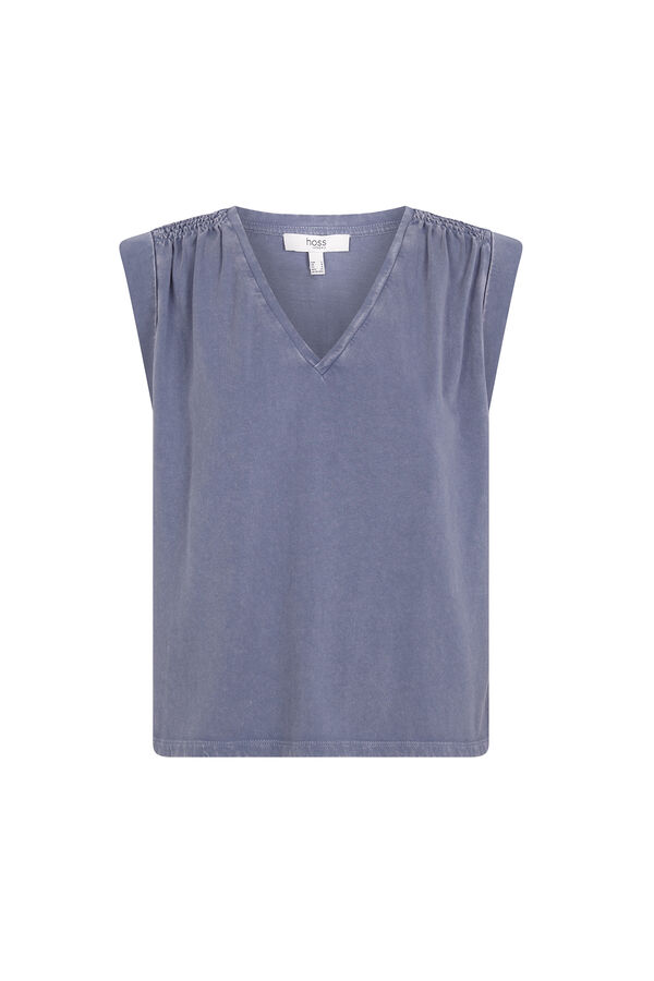 Hoss Intropia Mónica. Camiseta plissada Azul