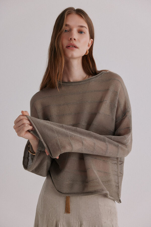 Hoss Intropia Nicole. Jersey con lentejuelas Gris