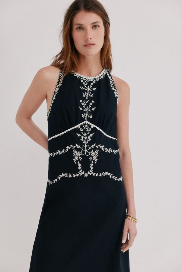 Hoss Intropia Asunci&oacute;n. Vestido algod&oacute;n Negro
