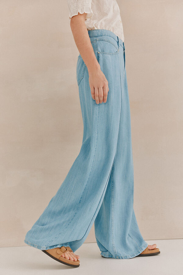 Hoss Intropia Bruna. Pantalón fluído. Azul