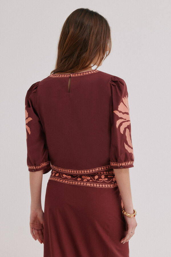 Hoss Intropia Guadalupe. Blusa de algod&oacute;n Granate