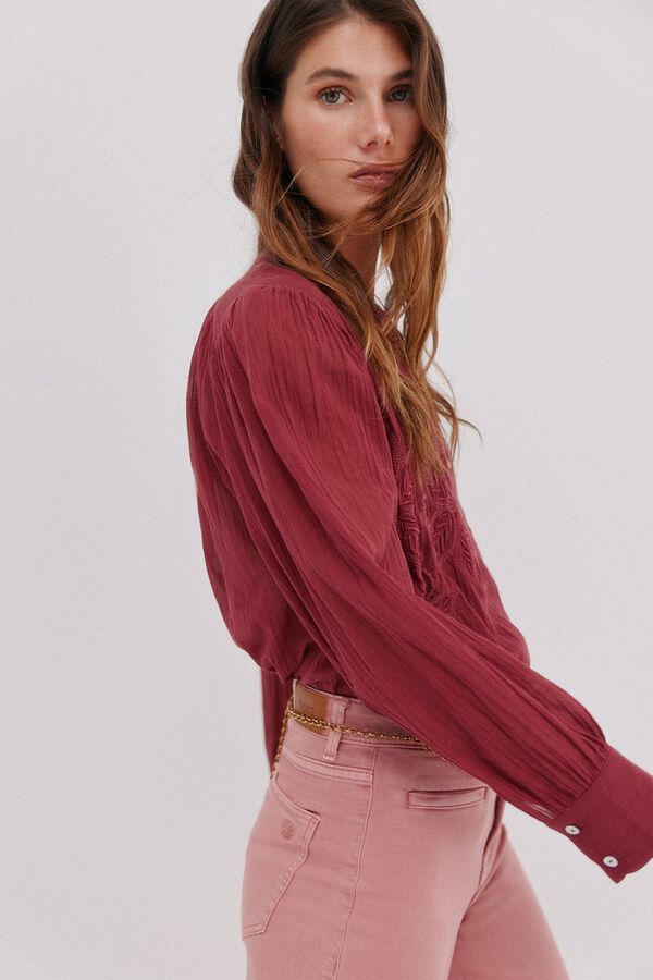 Hoss Intropia Cosima.  Blusa bordada floral Subiu