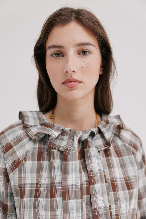 Hoss Intropia Celsa.Blusa aos quadrados Azul