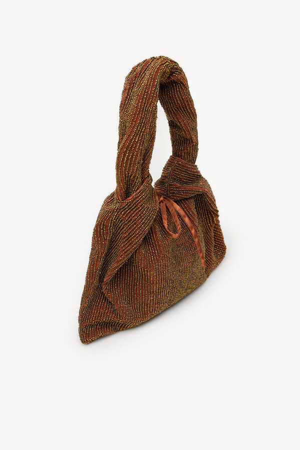 Hoss Intropia Nora. Bolso de terciopelo abalorios Marron