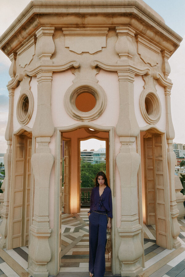 Hoss Intropia Palmira. Cal&ccedil;a de corte reto Roxo