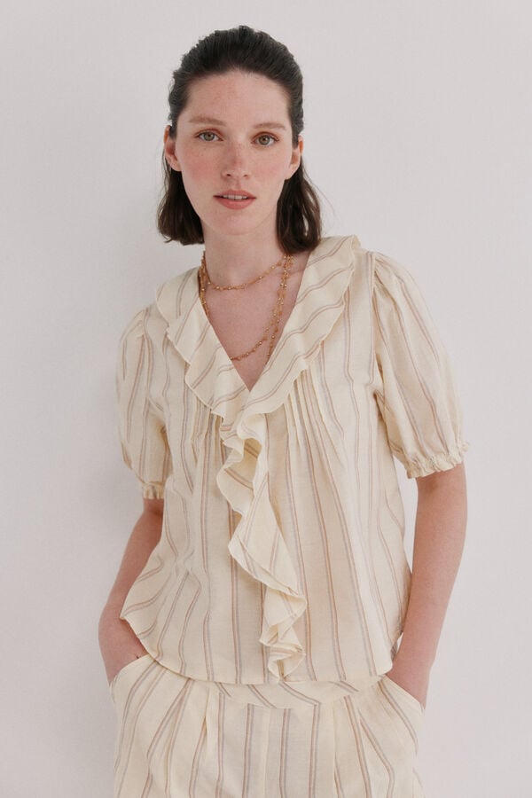 Hoss Intropia Camille. Blusa bordada Ecru