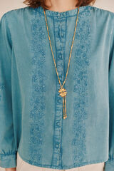 Hoss Intropia Cara. Blusa bordada. Azul