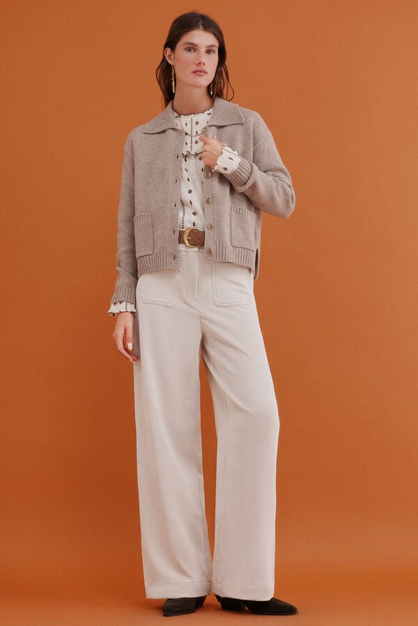 Hoss Intropia Itziar. Cárdigan con bolsillos Beige