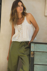 Hoss Intropia Camila. Blusa lencera Marfil