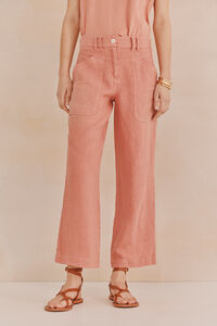 Hoss Intropia Priya.Pantalon lino Rosa