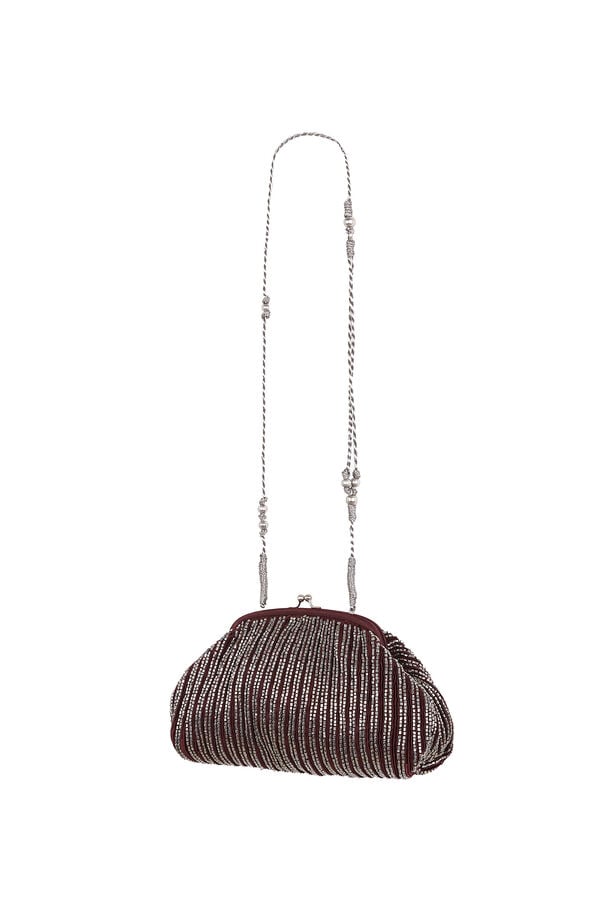 Hoss Intropia Nazaret. Clutch de sat&eacute;n con bordado Estampado morado
