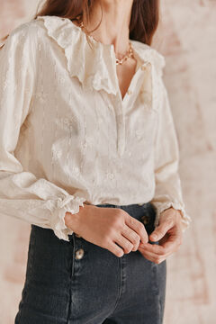 Hoss Intropia Reyes. Blusa cuello maxi. Marfil