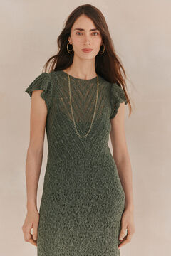 Hoss Intropia Sella. Vestido punto midi Verde oscuro