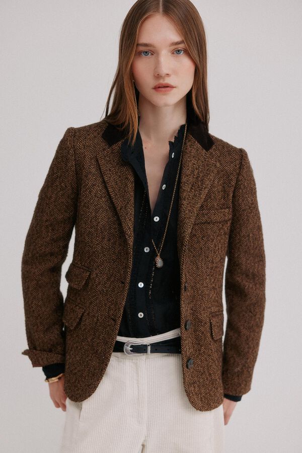 Hoss Intropia Elsa. Blazer espiga Castanho