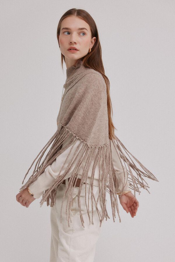 Hoss Intropia Marta. Capa flecos de tricot Blanco