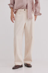 Hoss Intropia Praisa. Pantal&oacute;n de rayas Marfil