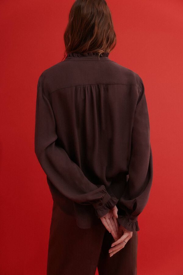 Hoss Intropia Clementine. Blusa manga larga Marron oscuro