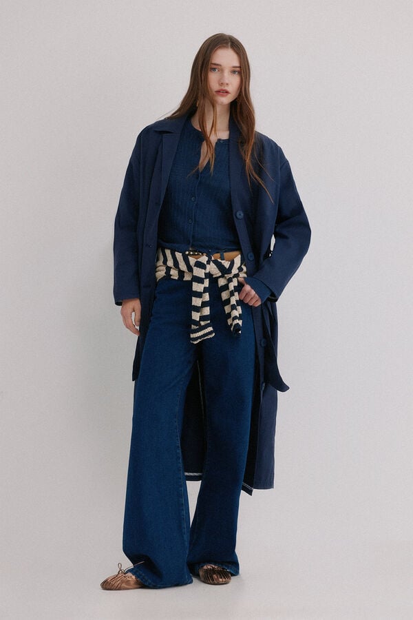 Hoss Intropia Darelle. Gabardina com la&ccedil;ada Azul