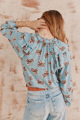Hoss Intropia Camila. Blusa estampada Estampado Turquesa