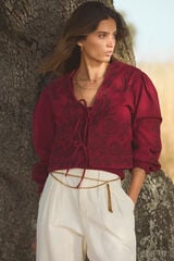Hoss Intropia Eva. Chaqueta bordada Vino