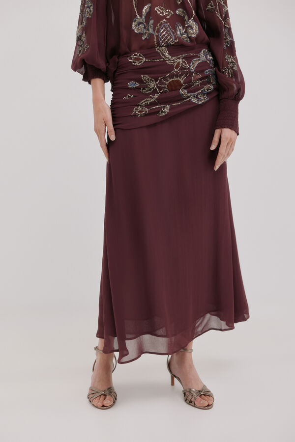 Hoss Intropia Ranira.Falda beads Granate