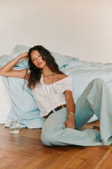 Hoss Intropia Paupa. Pantal&oacute;n de lino Azul