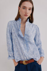 Hoss Intropia Candela. Blusa bordada Azul
