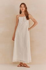 Hoss Intropia Lavinia. Vestido bordado Marfil