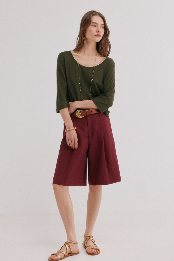 Hoss Intropia Mona. Camiseta escote redondo Kaki