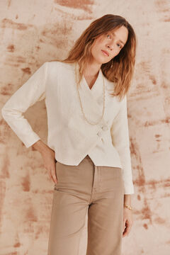 Hoss Intropia Elia. Casaco jacquard Ecru