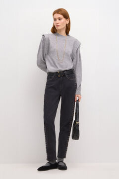 Hoss Intropia Olena. Mom jeans com bordado Preto