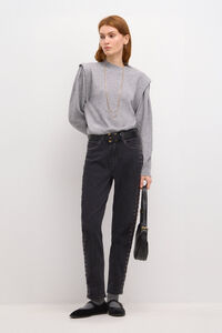 Hoss Intropia Olena. Mom jeans com bordado Preto