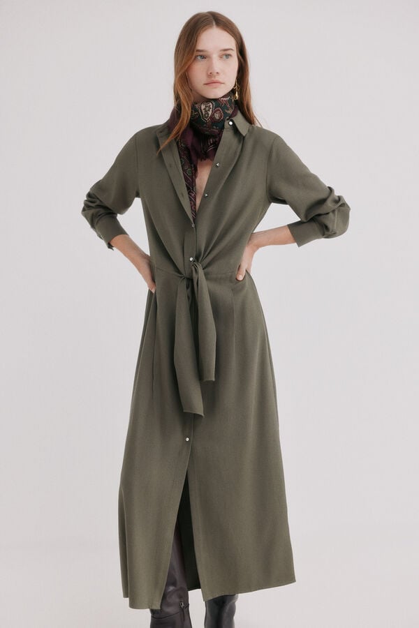 Hoss Intropia Amara. Vestido camisero Kaki