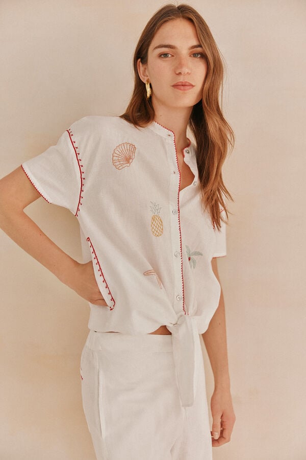 Hoss Intropia Gadea. Blusa bordada Ecru