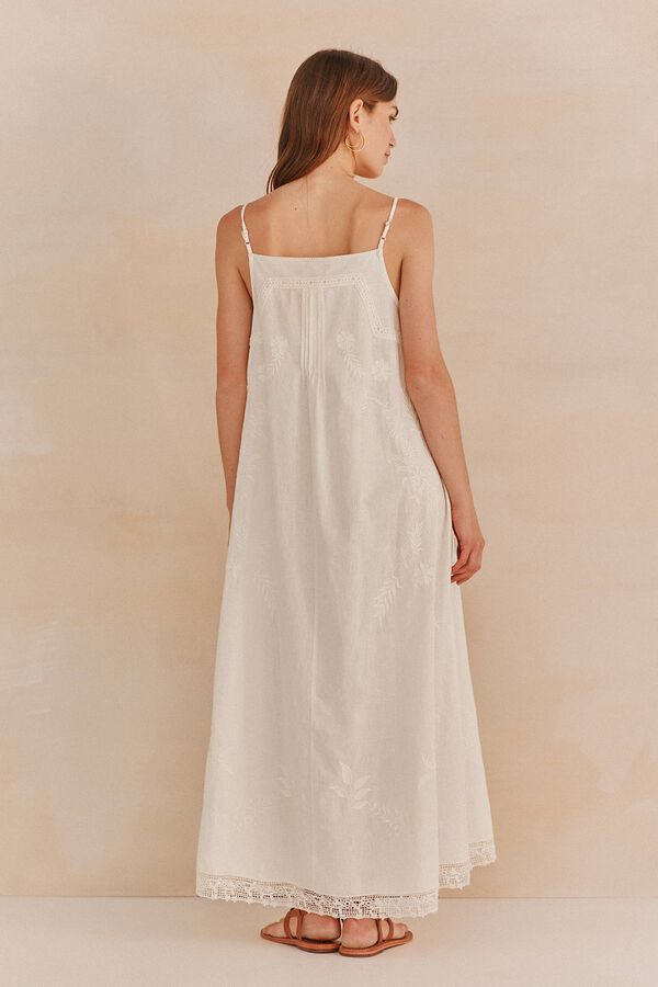 Hoss Intropia Lavinia. Vestido bordado Marfil