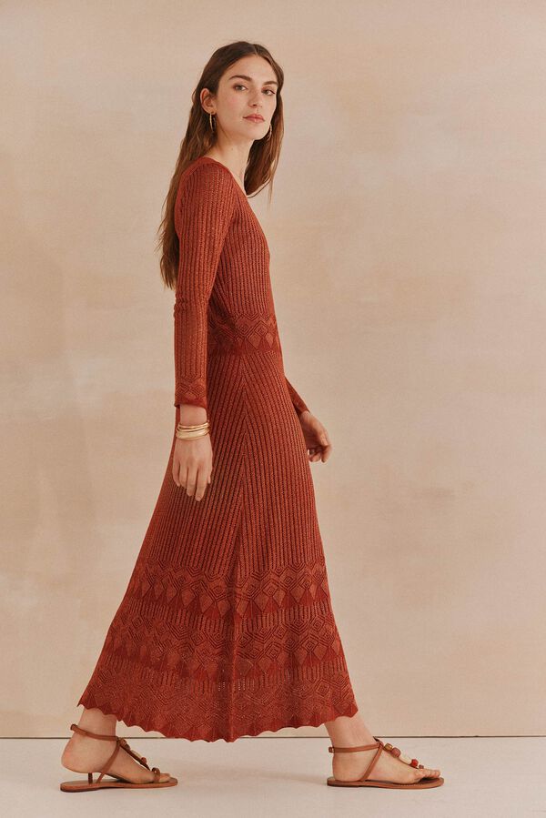 Hoss Intropia Tadea. Vestido longo de malha Vermelho