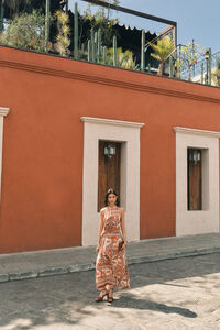 Hoss Intropia Raina. Falda larga Estampado Naranja