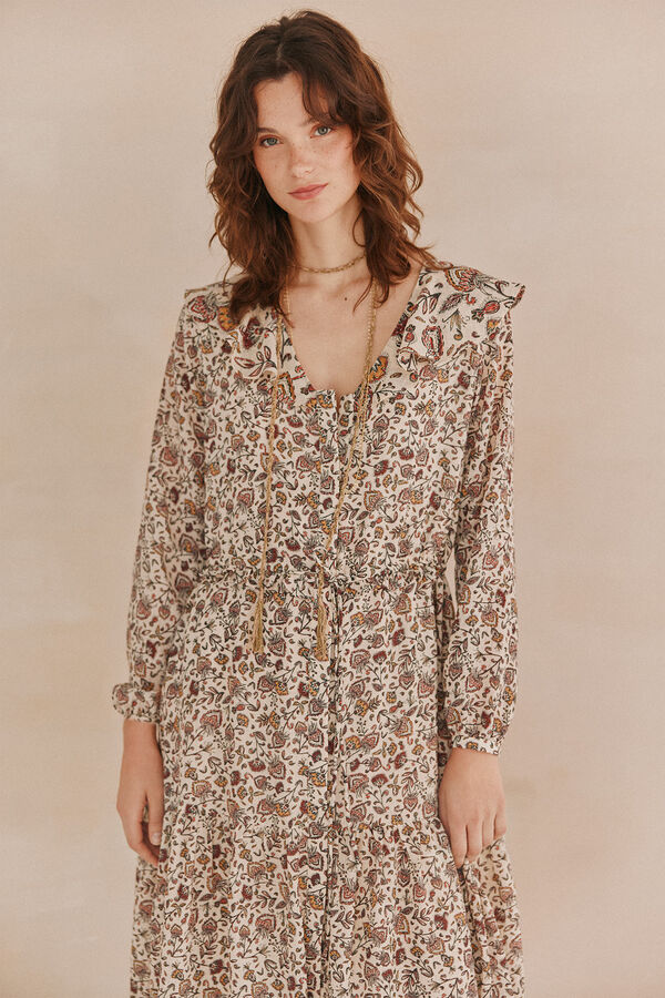 Hoss Intropia Lorena. Vestido estampado Ecru