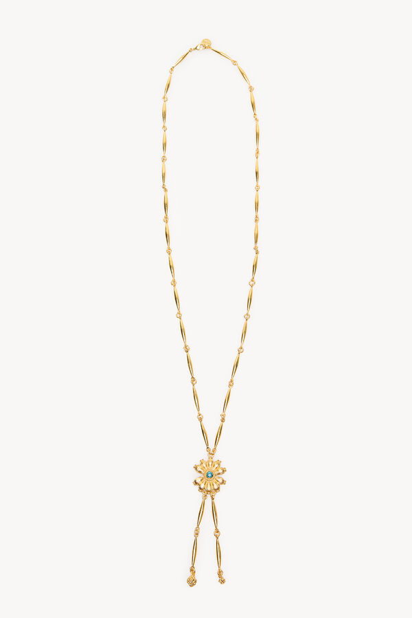 Hoss Intropia Noelia. Colar longo de flores Dourado