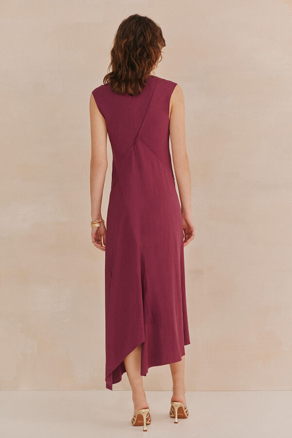 Hoss Intropia Vestido Lucia baixo Assimétrica Roxo